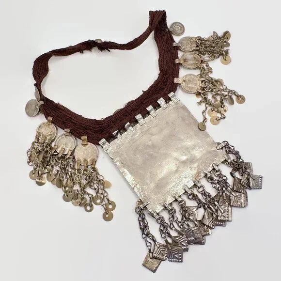 Ethnic Necklace, Afghan, Middle Eastern, Kuchi, Patina, Vintage Pendant, Jewels - Picture 4 of 6